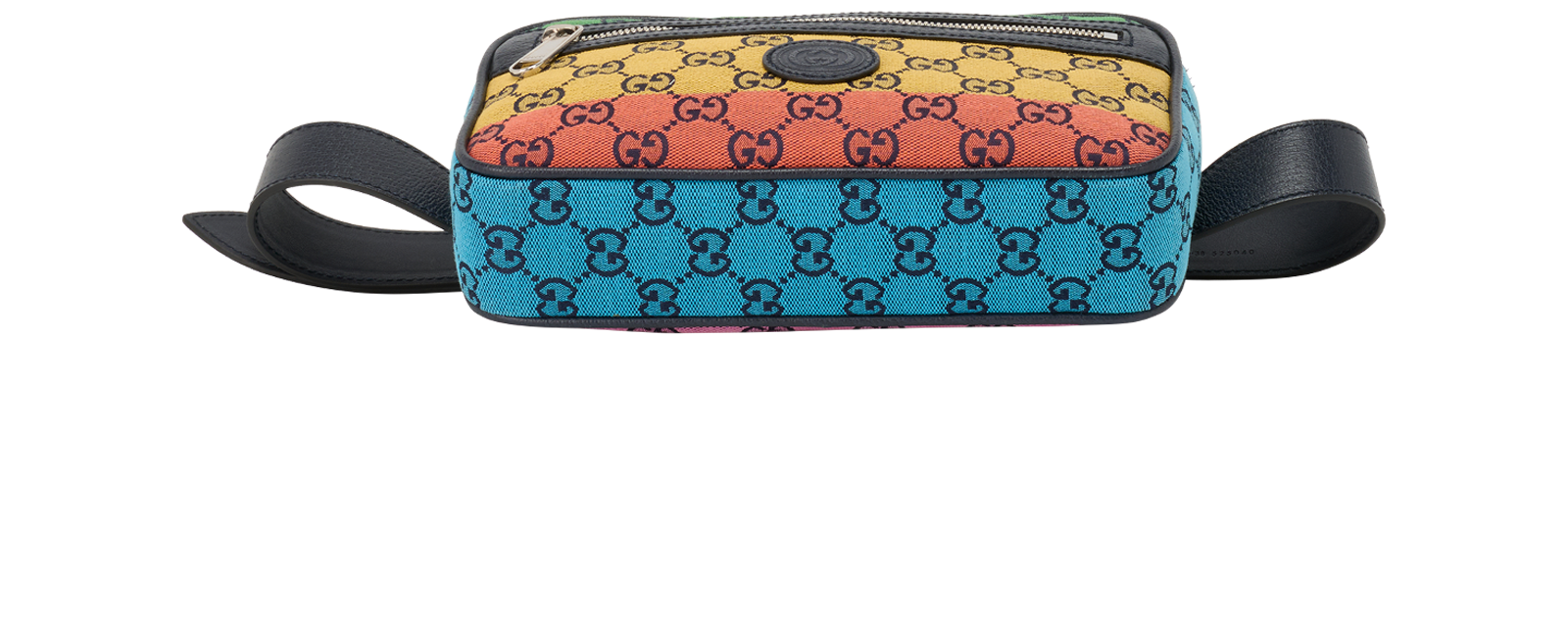 GG Belt Bag, &pound;450, Handbags, Green/Navy/Yellow, Canvas, Top view